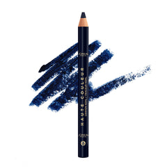 L'Oreal Paris pencil front view showing Blue Suede shade and smooth application benefit