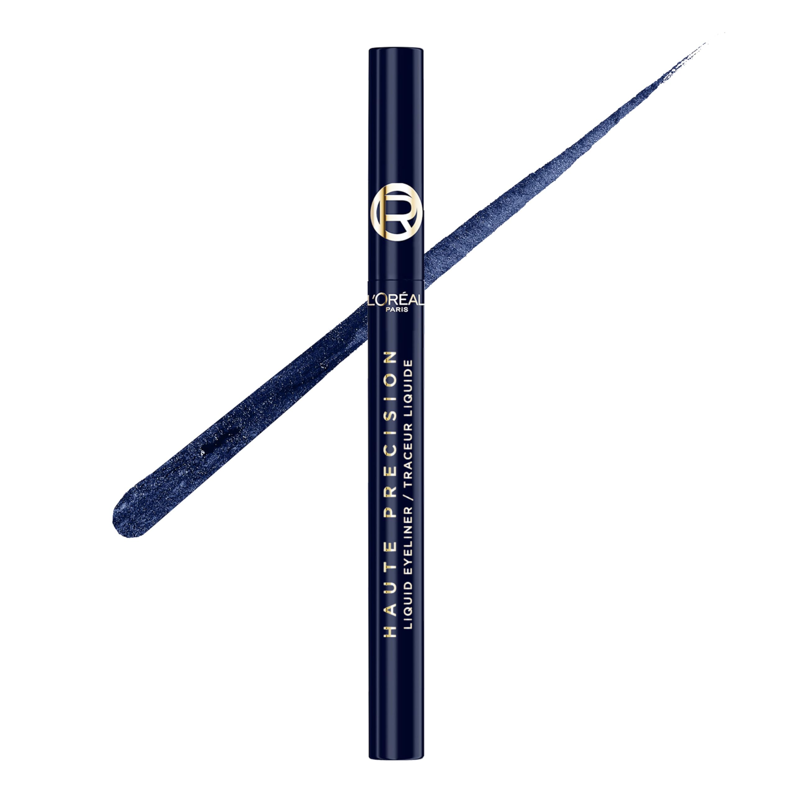 L'Oreal Paris front packaging of Haute Precision in Blue Suede showing product benefit