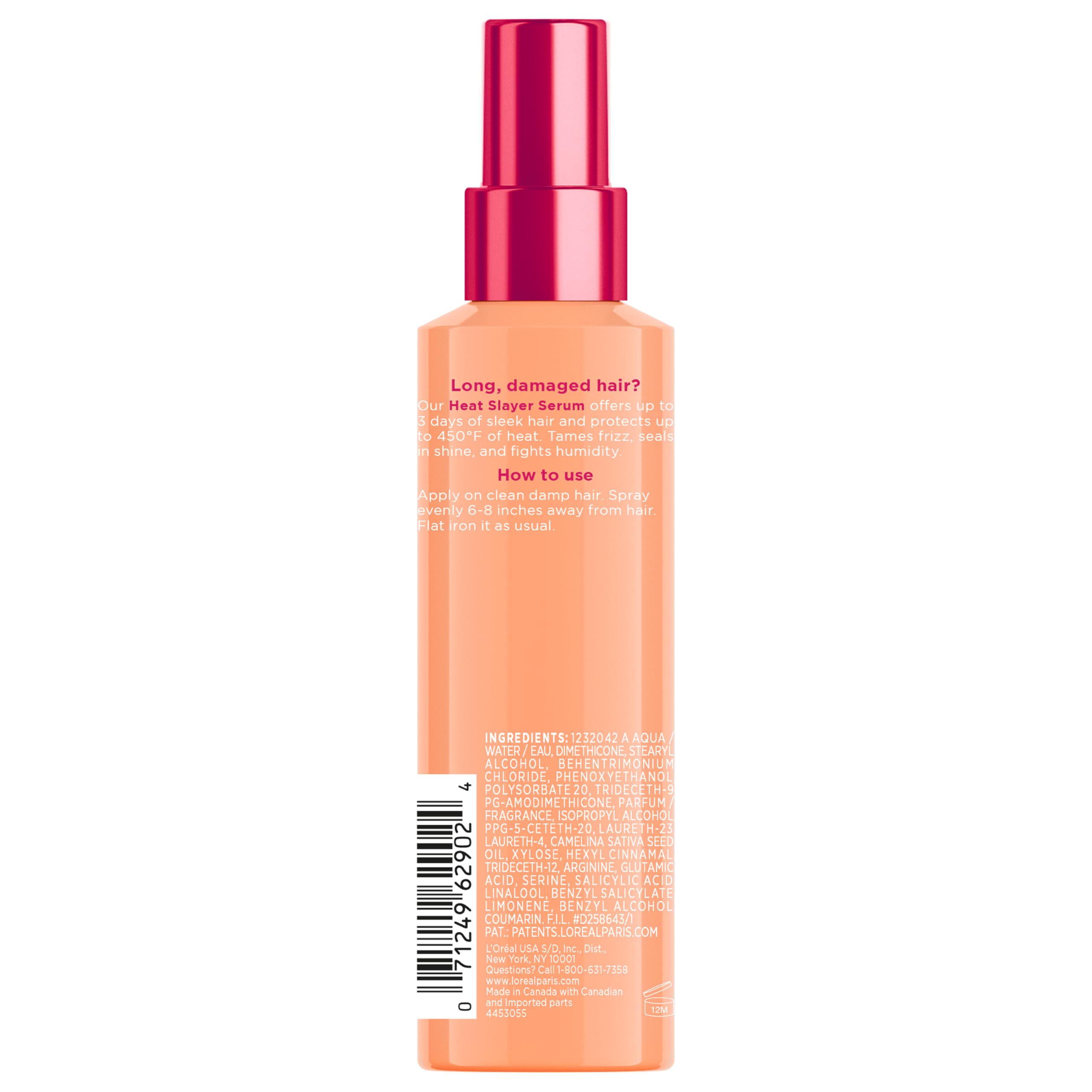 L'Oreal Paris Heat Slayer on bathroom vanity suggesting styling routine