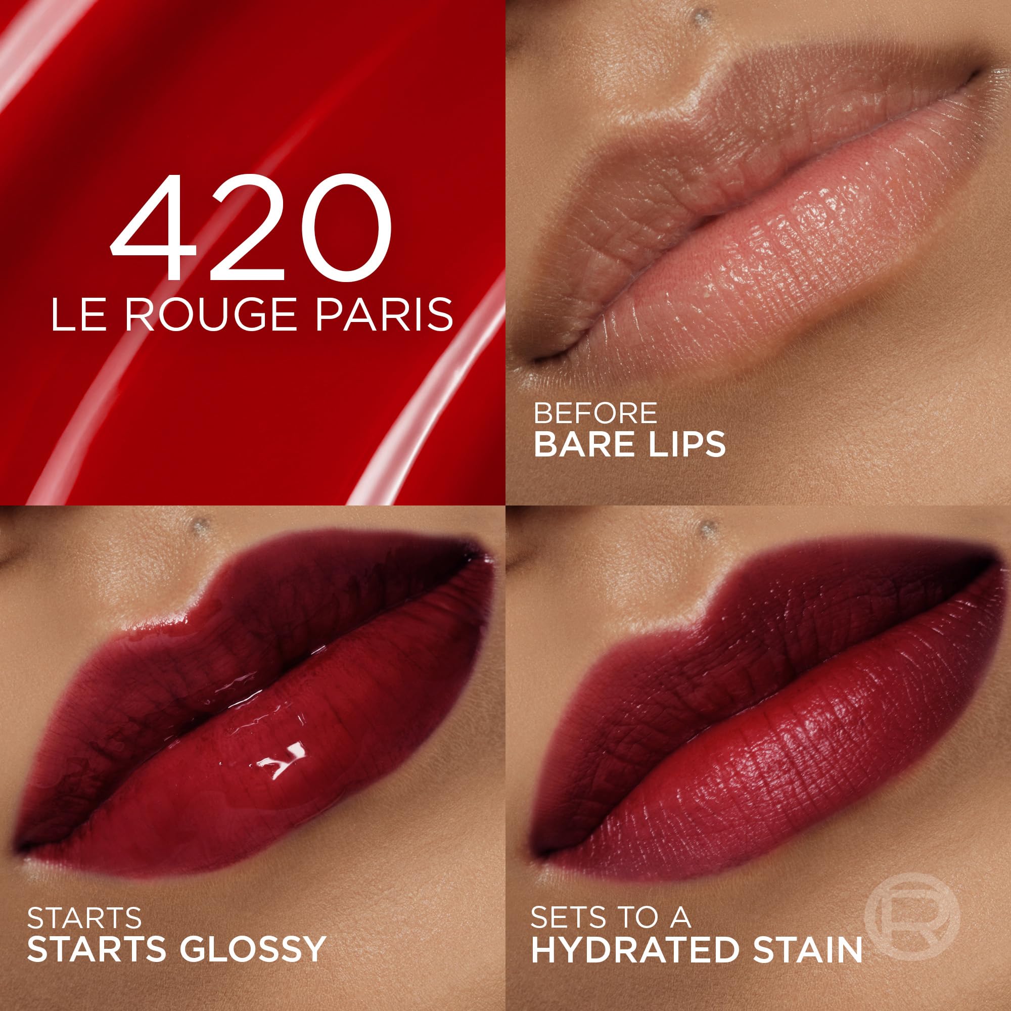 L'Oreal Paris closeup of flat applicator tip for precise application and even color
