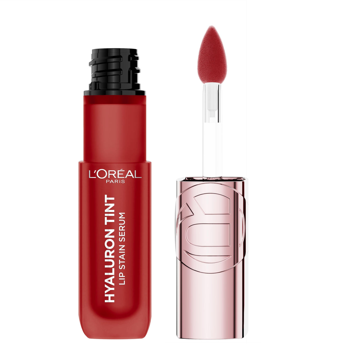 L'Oreal Paris product front packaging showing shade 420 Le Rouge Paris and benefits