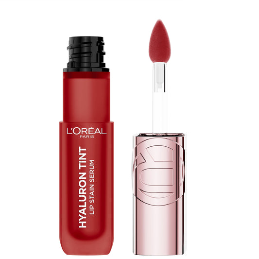 L'Oreal Paris product front packaging showing shade 420 Le Rouge Paris and benefits