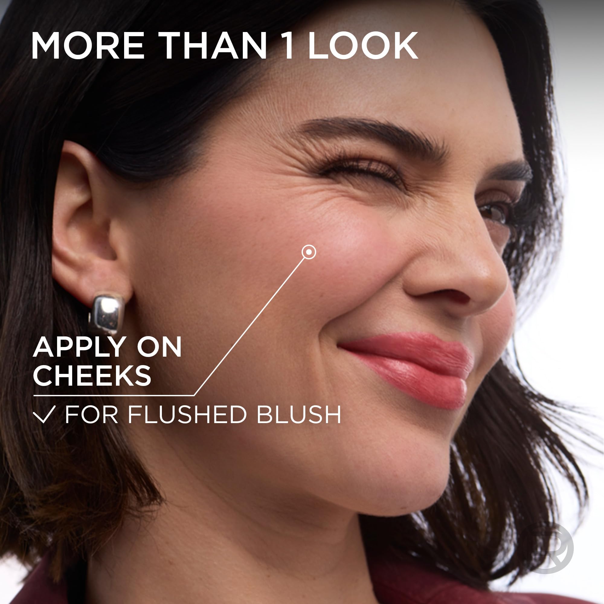 L'Oreal Paris applying tint to lips illustrating even coverage and comfort
