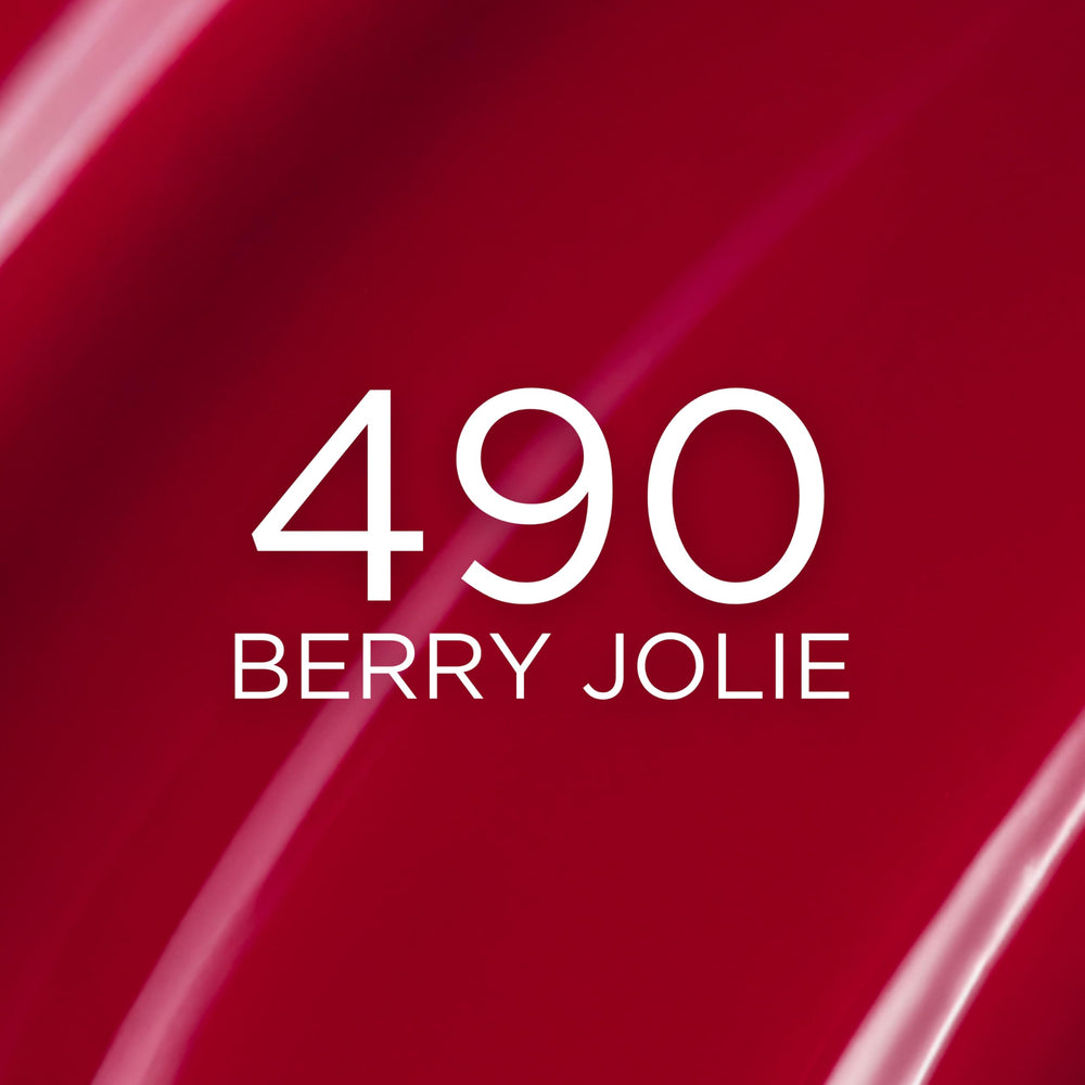 L'Oreal Paris swatch strip of 490 Berry Jolie showing rich berry payoff