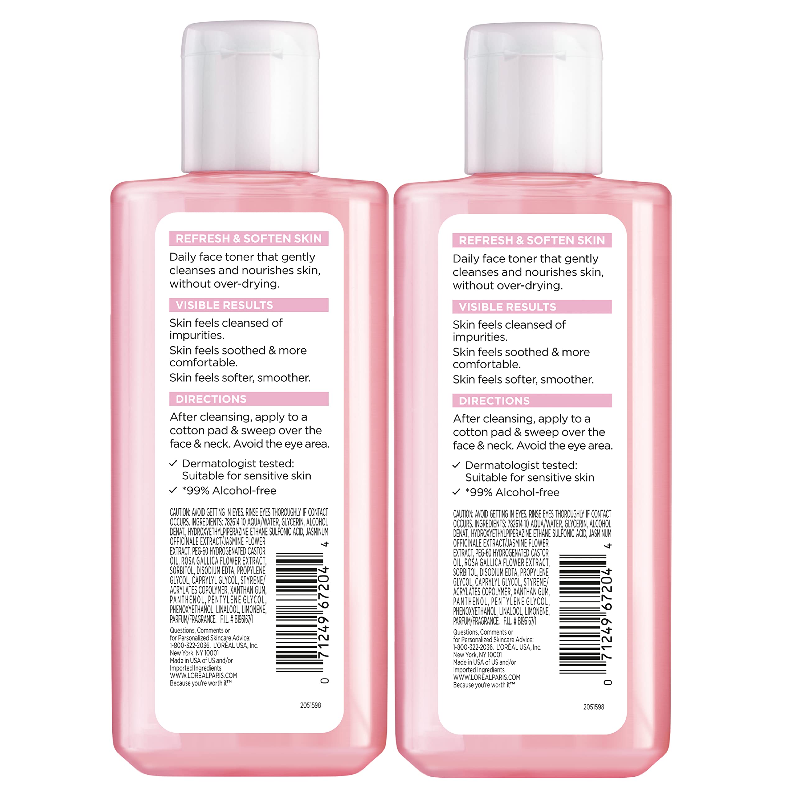 L'Oreal Paris toner staged on bathroom counter suggesting daily routine use