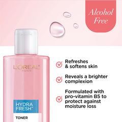L'Oreal Paris toner texture on skin illustrating gentle, hydrating finish