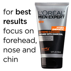 L'Oreal Paris Men Expert applied in hand highlighting easy use and quick rinse benefit