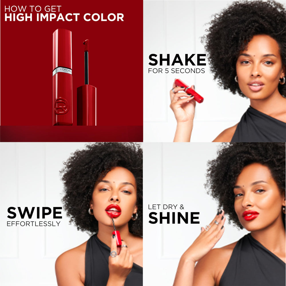 L'Oreal Paris product label close-up highlighting 16HR and squalene benefit