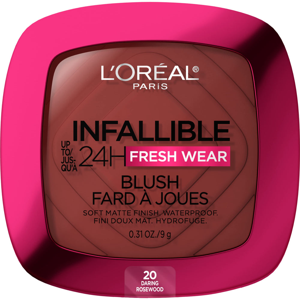 L'Oreal Paris front packaging showing compact blush and shade for quick selection