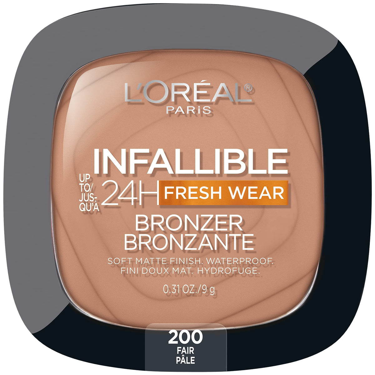 L'Oreal Paris front compact view showing sleek packaging and easy carry benefit