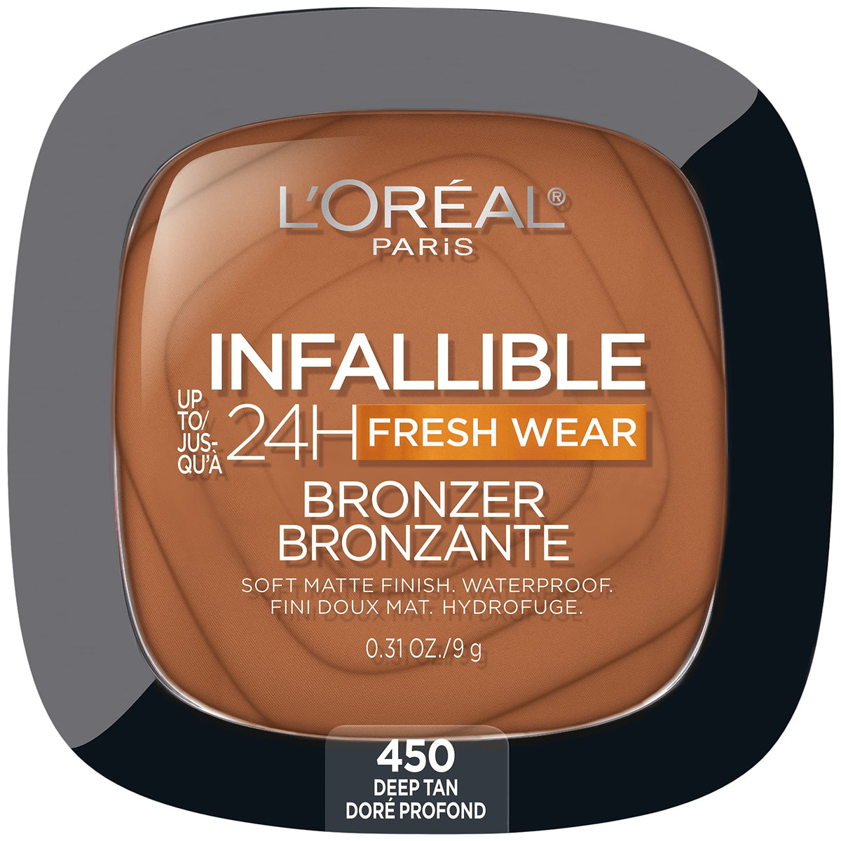 L'Oreal Paris bronzer front packaging showing shade and compact, longwear benefit