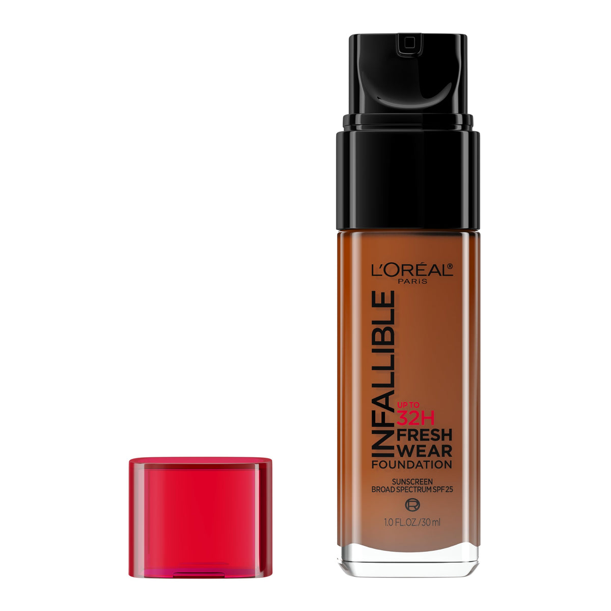 L'Oreal Paris bottle front view showing product and shade label for clear identification