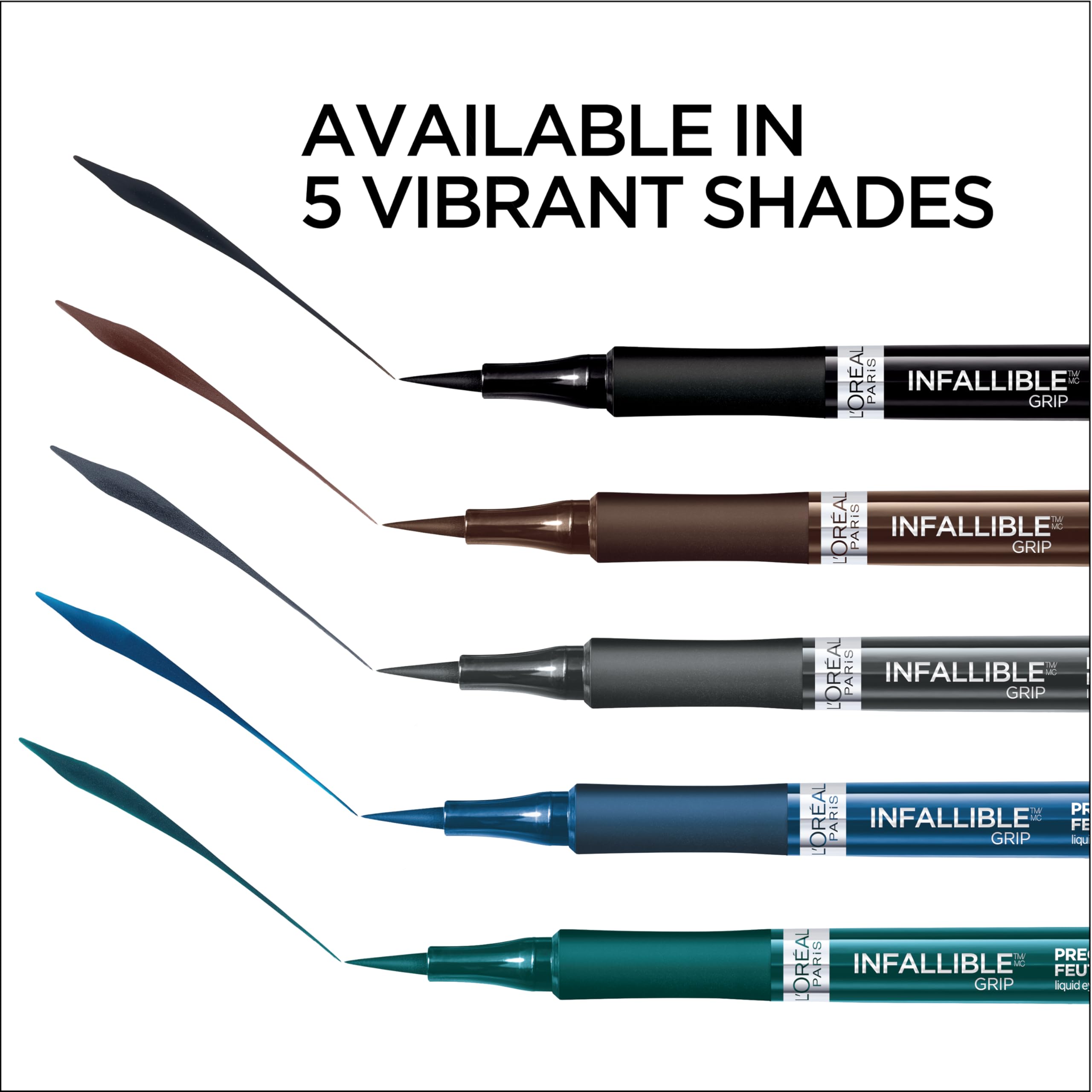 L'Oreal Paris application on eyelid illustrating smooth glide and clean wing