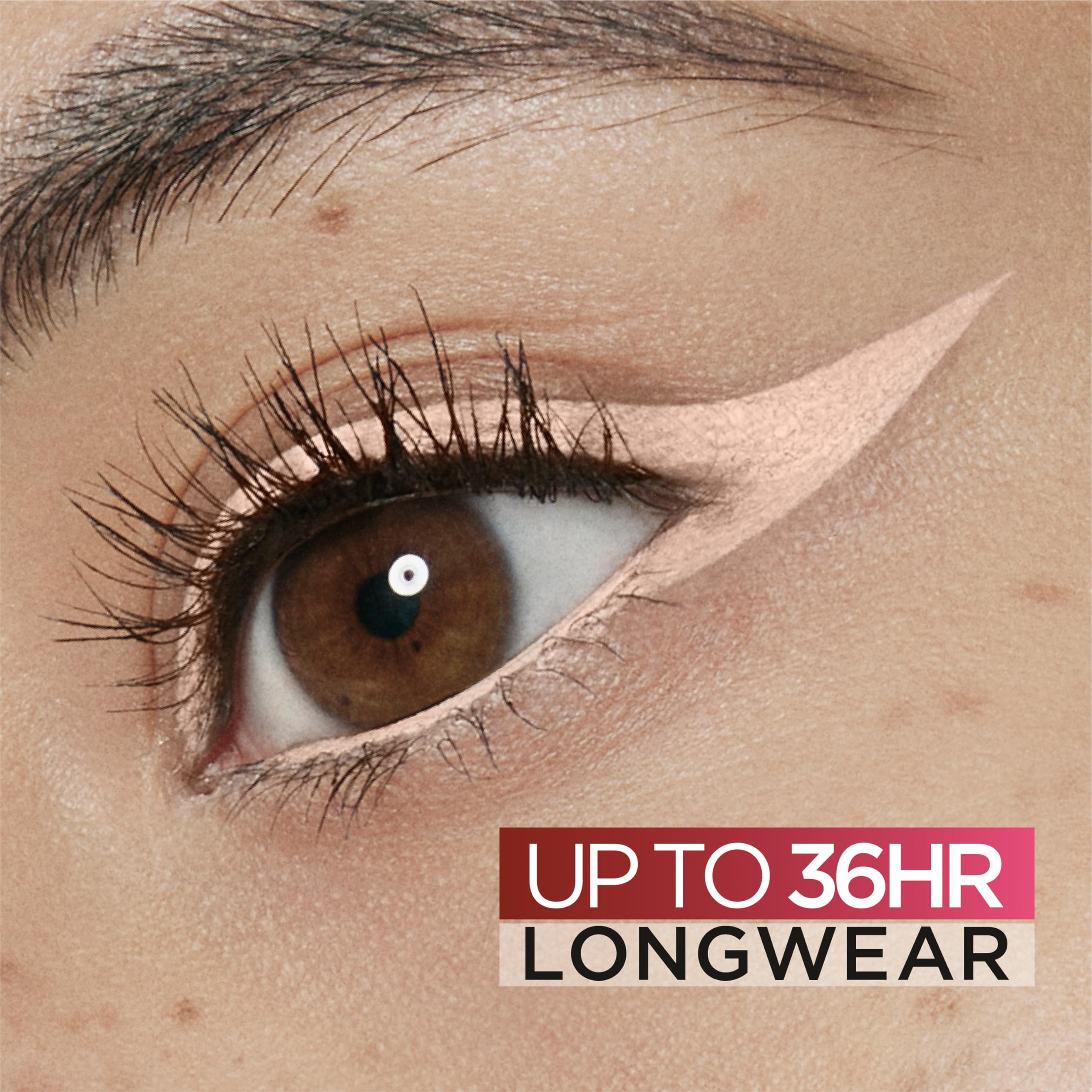 L'Oreal Paris pencil tip close-up demonstrating creamy gel texture for smooth application