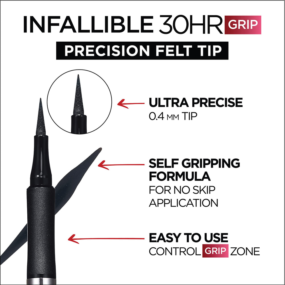 L'Oreal Paris liner in hand showing compact size for travel convenience