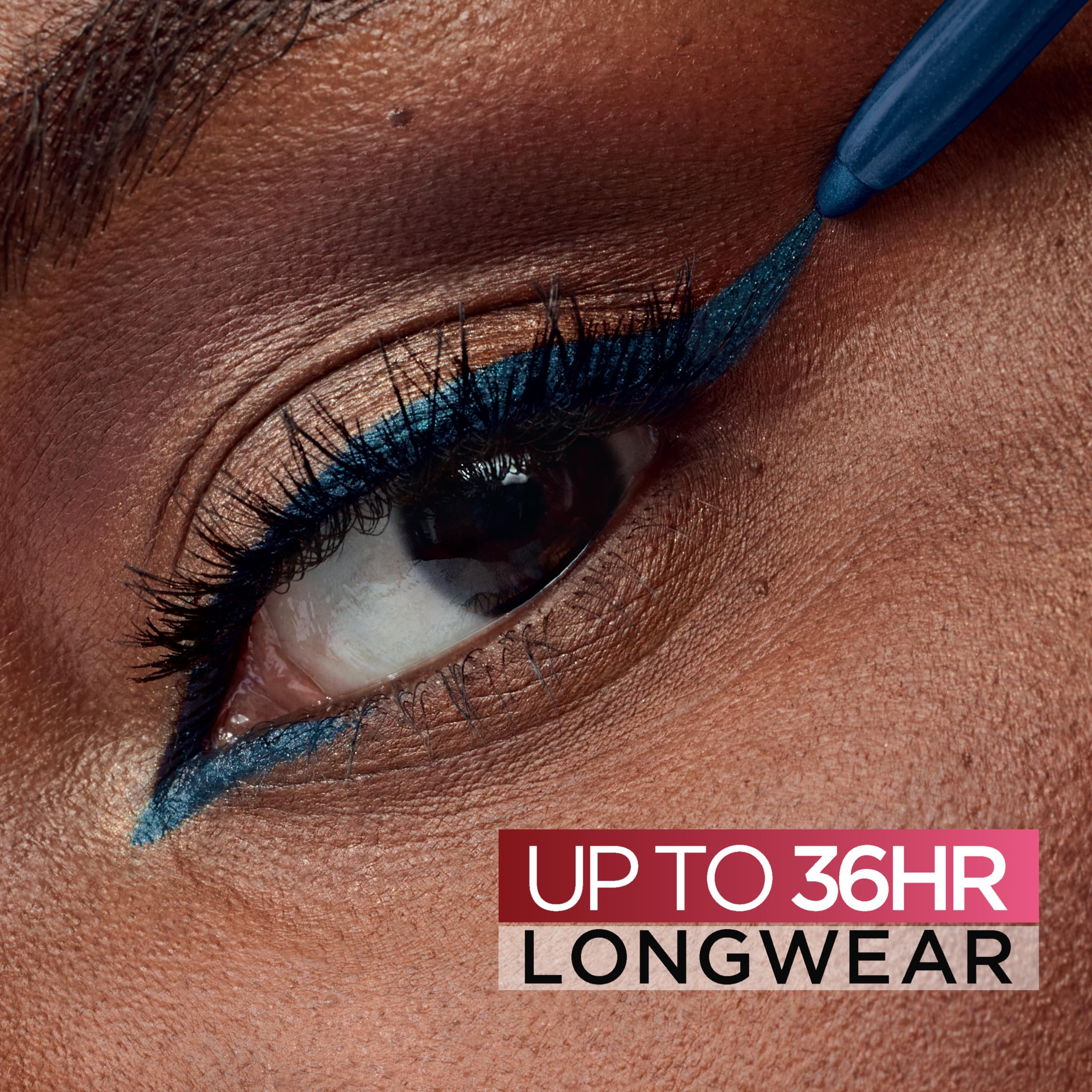 L'Oreal Paris pencil tip close-up showing smooth mechanical gel for precise application