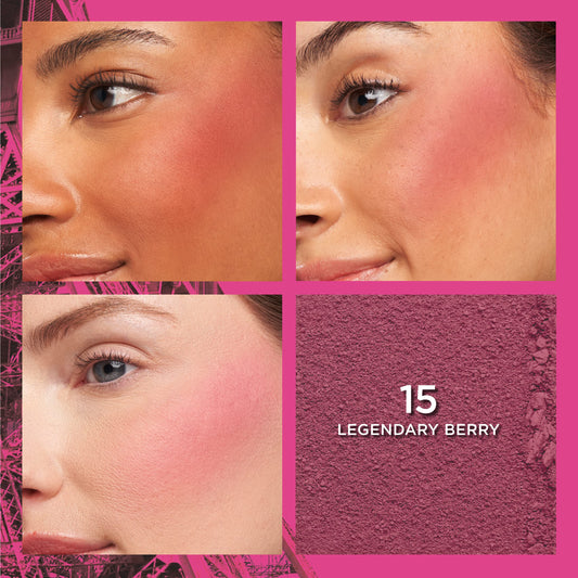 L'Oreal Paris close-up of blush pan texture highlighting smooth blendability and soft-matte finish