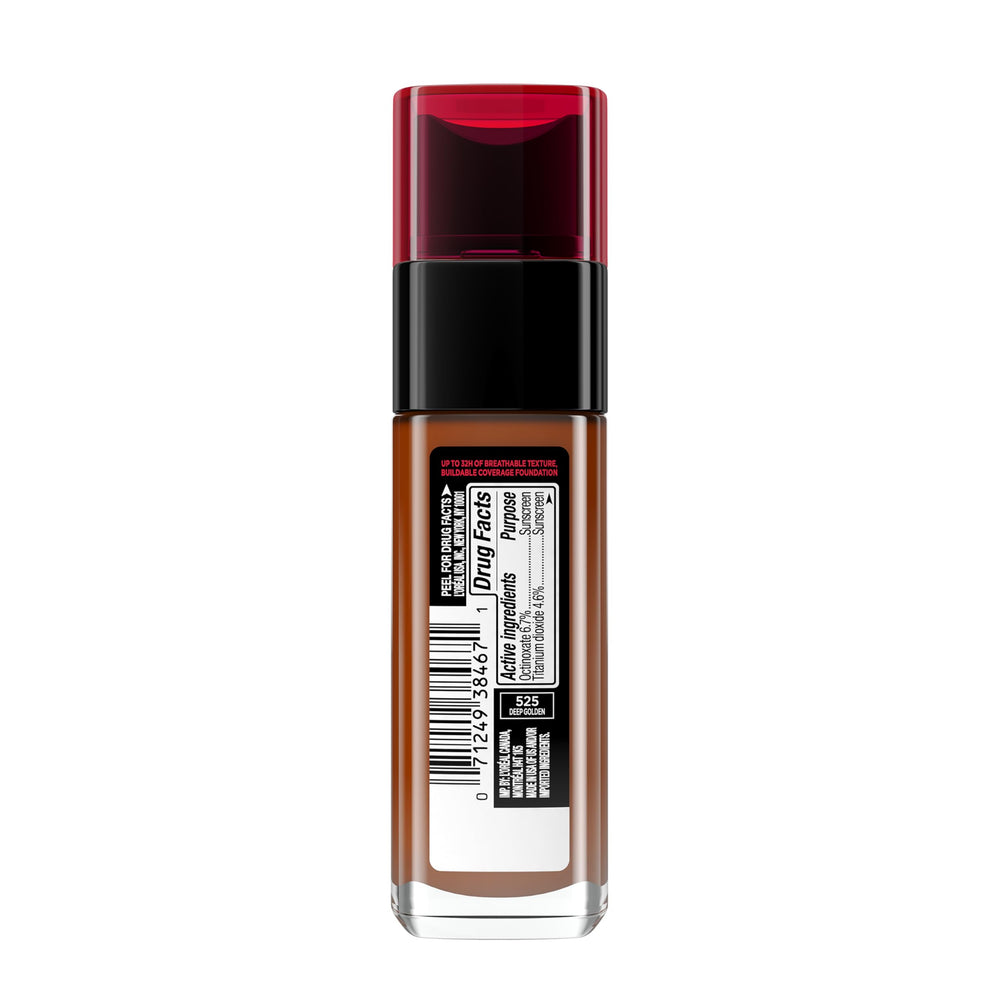 L'Oreal Paris foundation tucked in a makeup bag conveying on-the-go longwear convenience