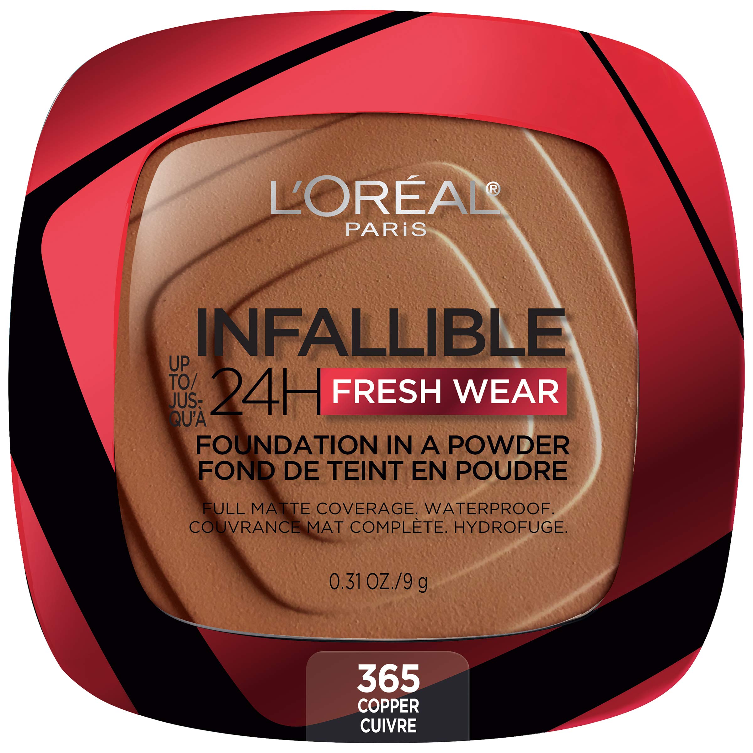 L'Oreal Paris compact front showing sleek packaging and reliable coverage