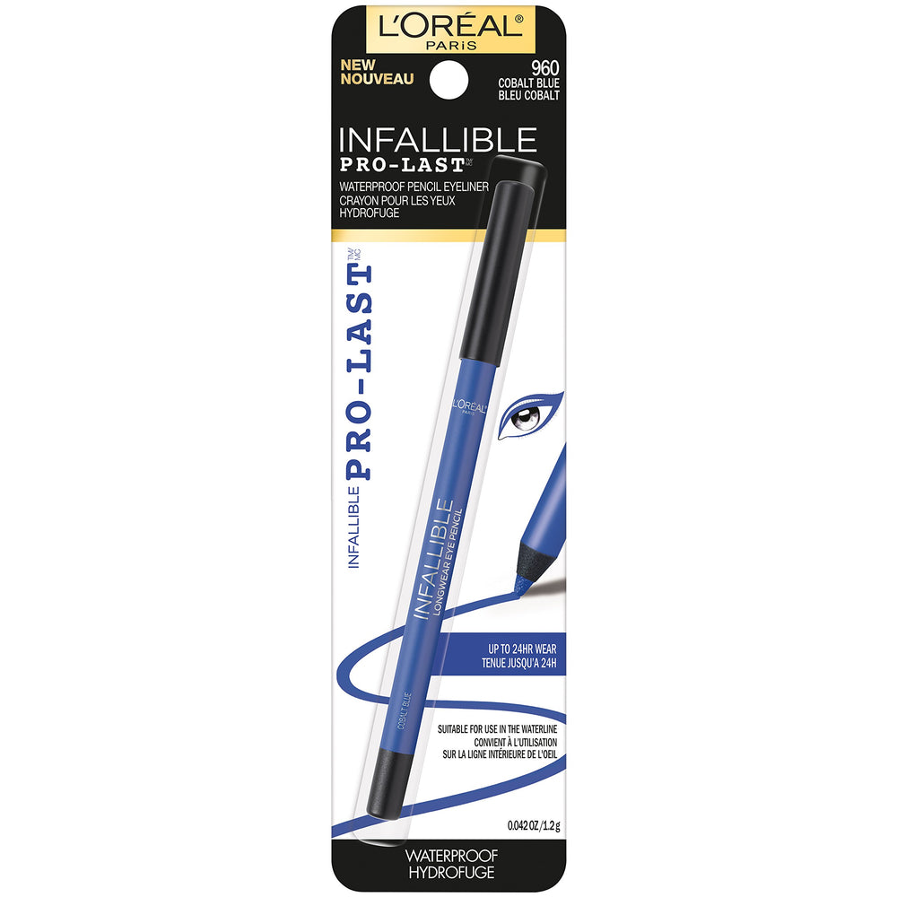 L'Oreal Paris eyeliner front packaging showing cobalt blue shade and durability