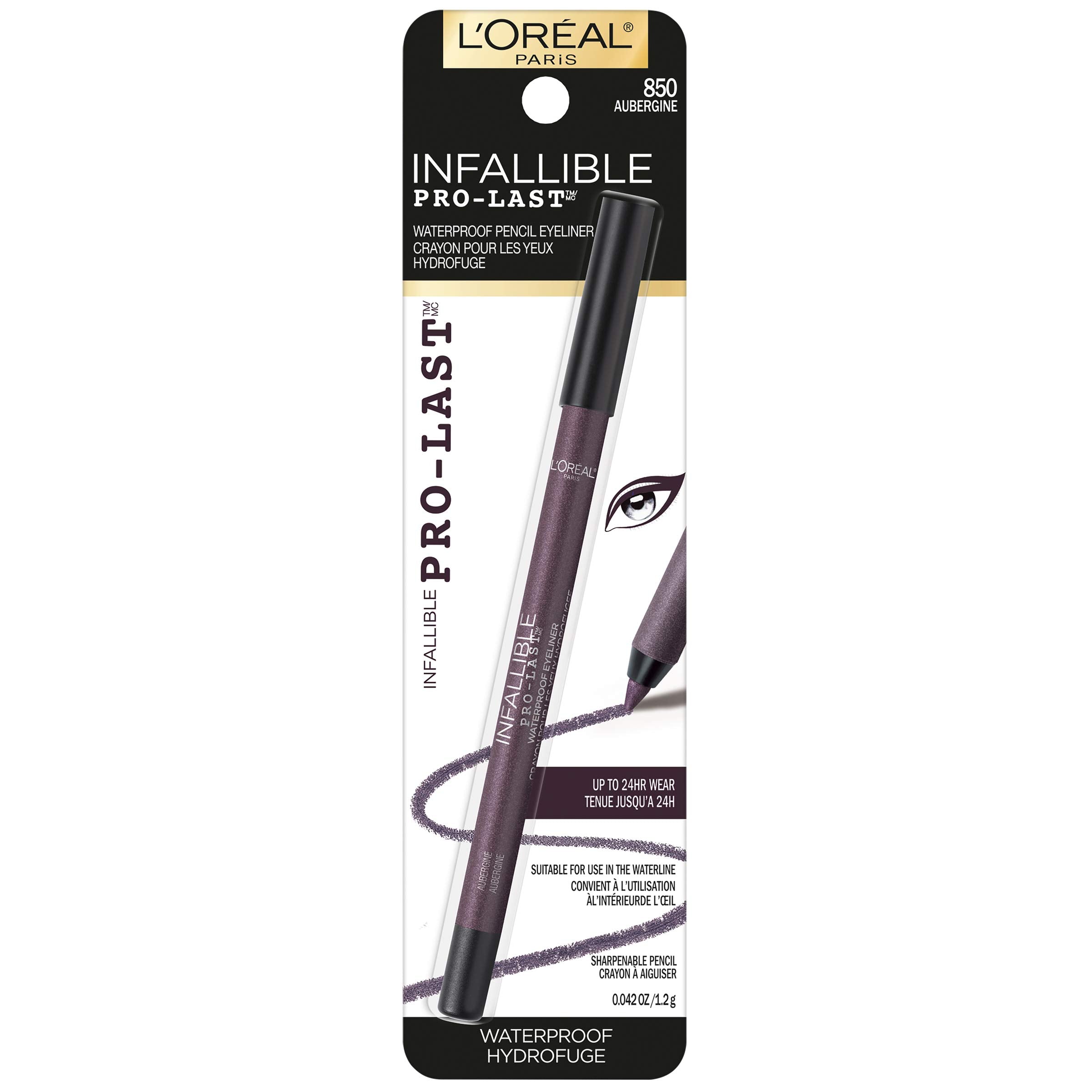 L'Oreal Paris pencil tip close-up showing creamy glide and precision