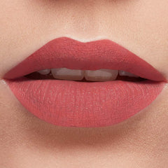L'Oreal Paris on model lips showcasing Guava Gush color and comfortable wear