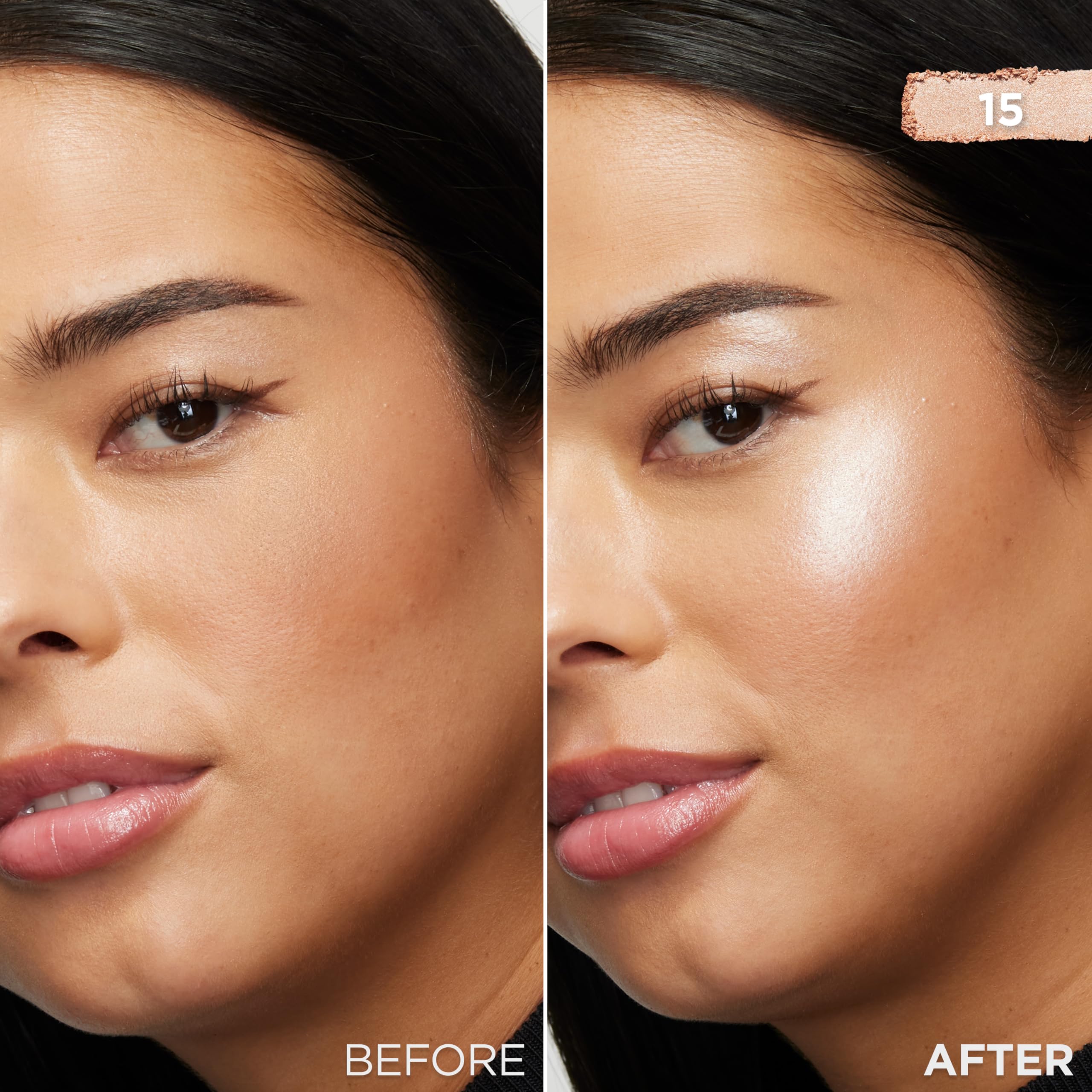 L'Oreal Paris product with brush demonstrating easy application and buildability