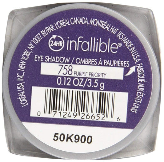 L'Oréal Paris open pot top view revealing rich purple pigment and finish