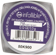 L'Oréal Paris open pot top view revealing rich purple pigment and finish