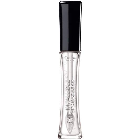 L'Oreal Paris Infallible gloss texture close-up highlighting high-shine, hydrating finish