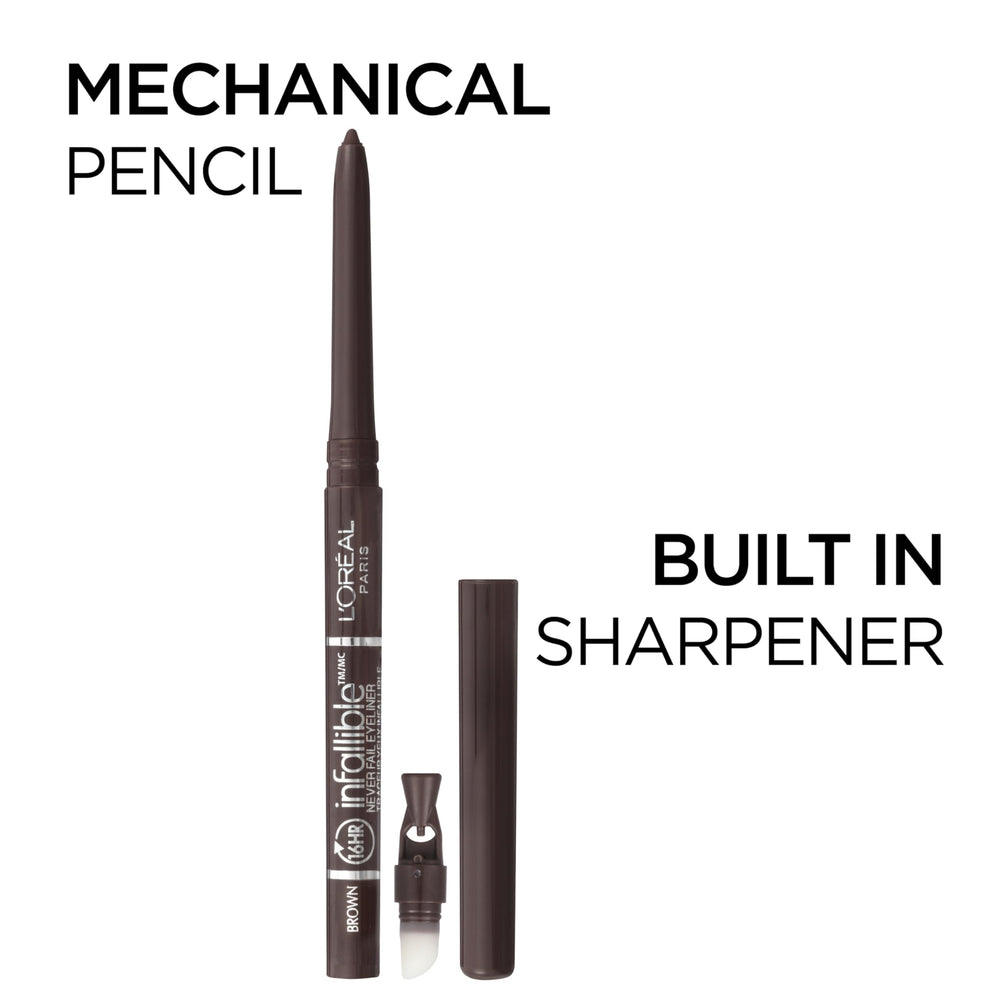 L'Oreal Paris close-up of mechanical pencil tip demonstrating smooth glide and precision