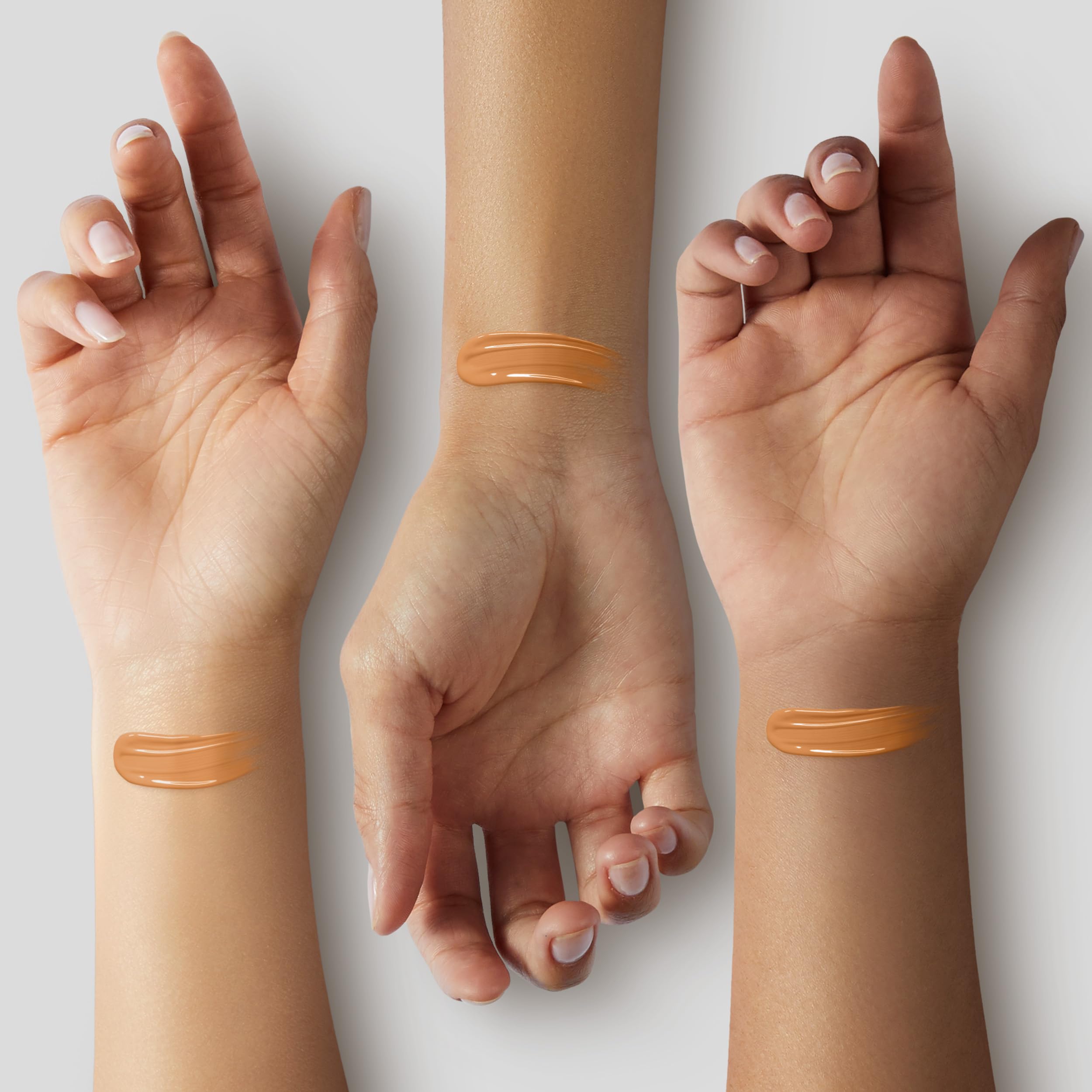 L'Oréal Paris foundation applied on skin showing full coverage effect