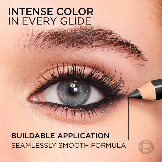 L'Oreal Paris pencil tip close-up demonstrating creamy glide and precise application