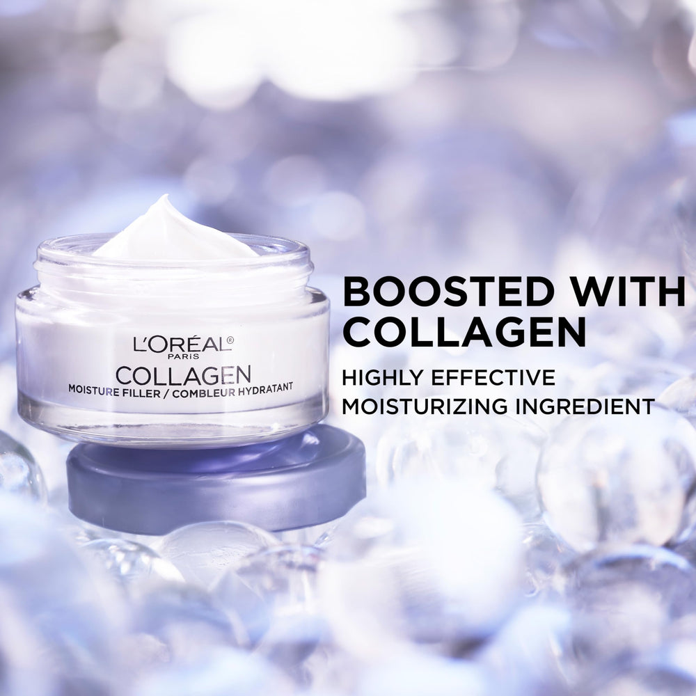 L'Oreal Paris ingredients label close view highlighting collagen and formulation transparency