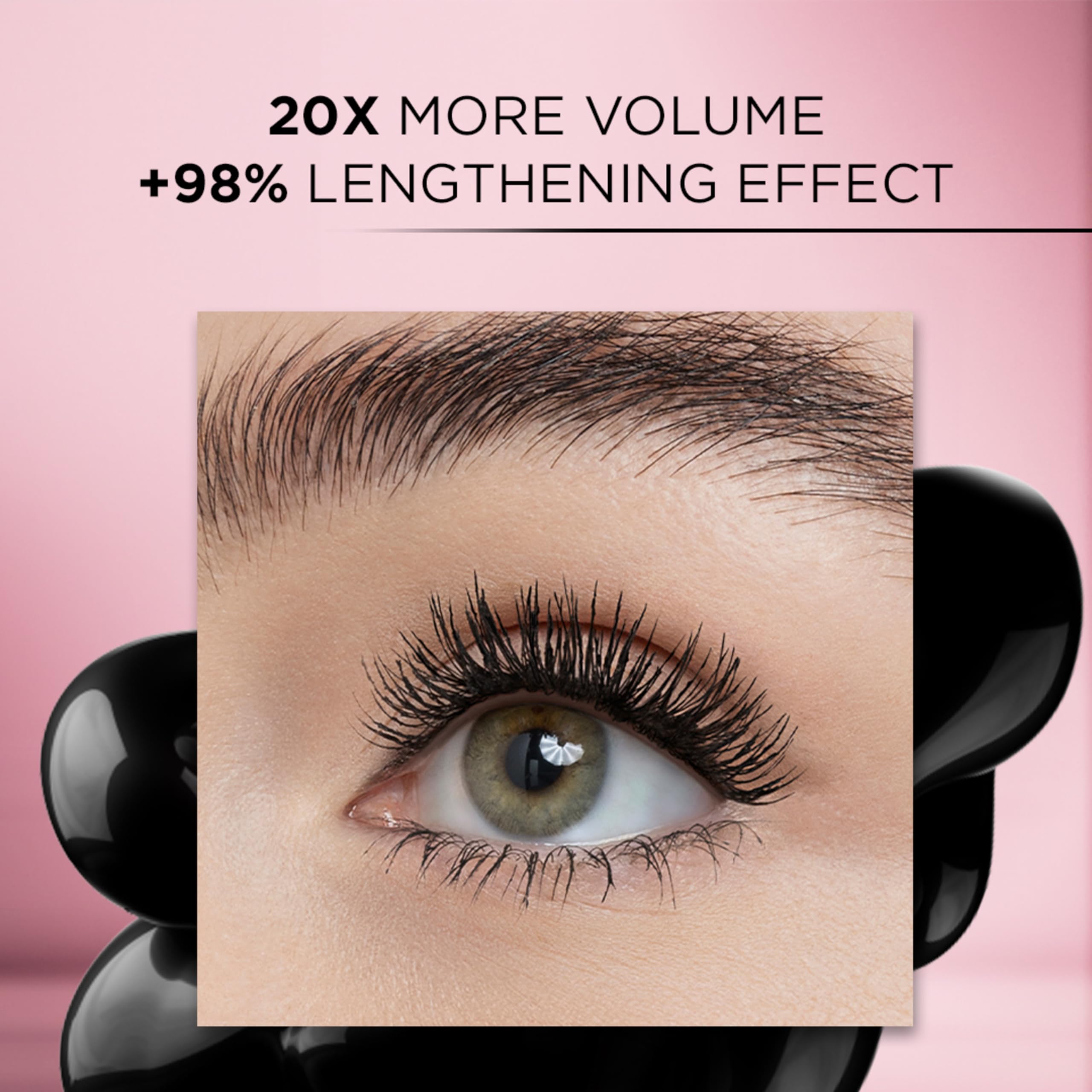 L'Oreal Paris smooth mascara texture swiped showing silky buildable finish