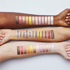 Side-by-side L'Oreal Paris layered swatches demonstrating buildable intensity and depth