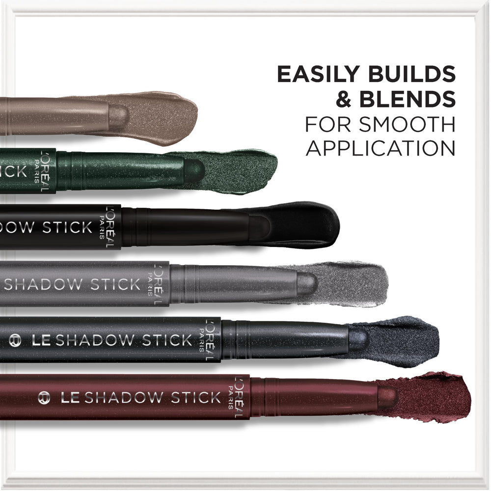 L'Oreal Paris Le Shadow Stick styled in makeup kit showing travel convenience