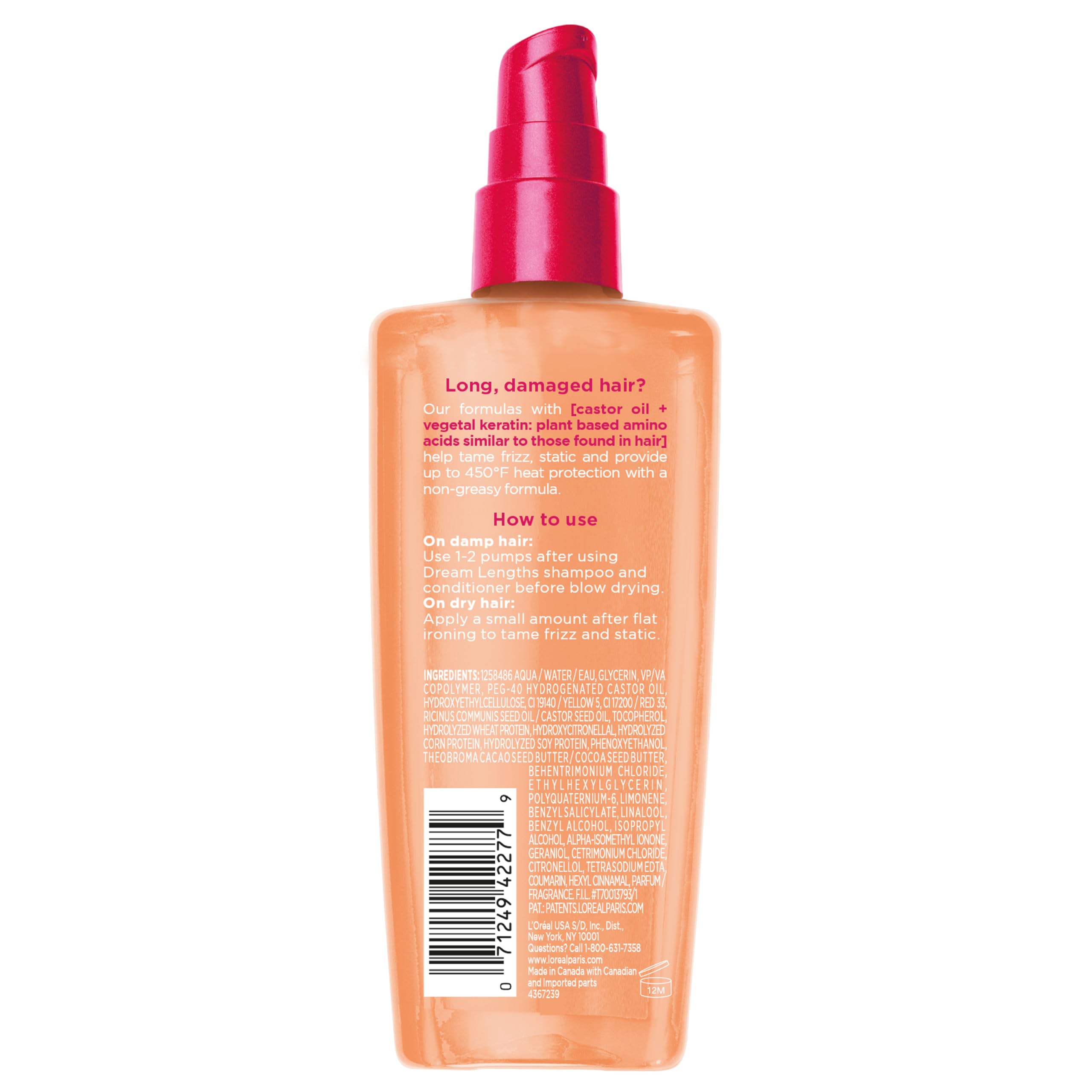 L'Oreal Paris model with sleek long hair demonstrating frizz control