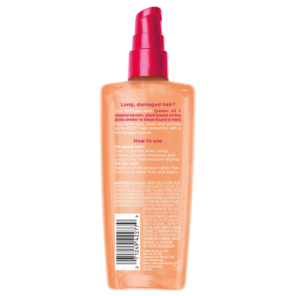 L'Oreal Paris model with sleek long hair demonstrating frizz control