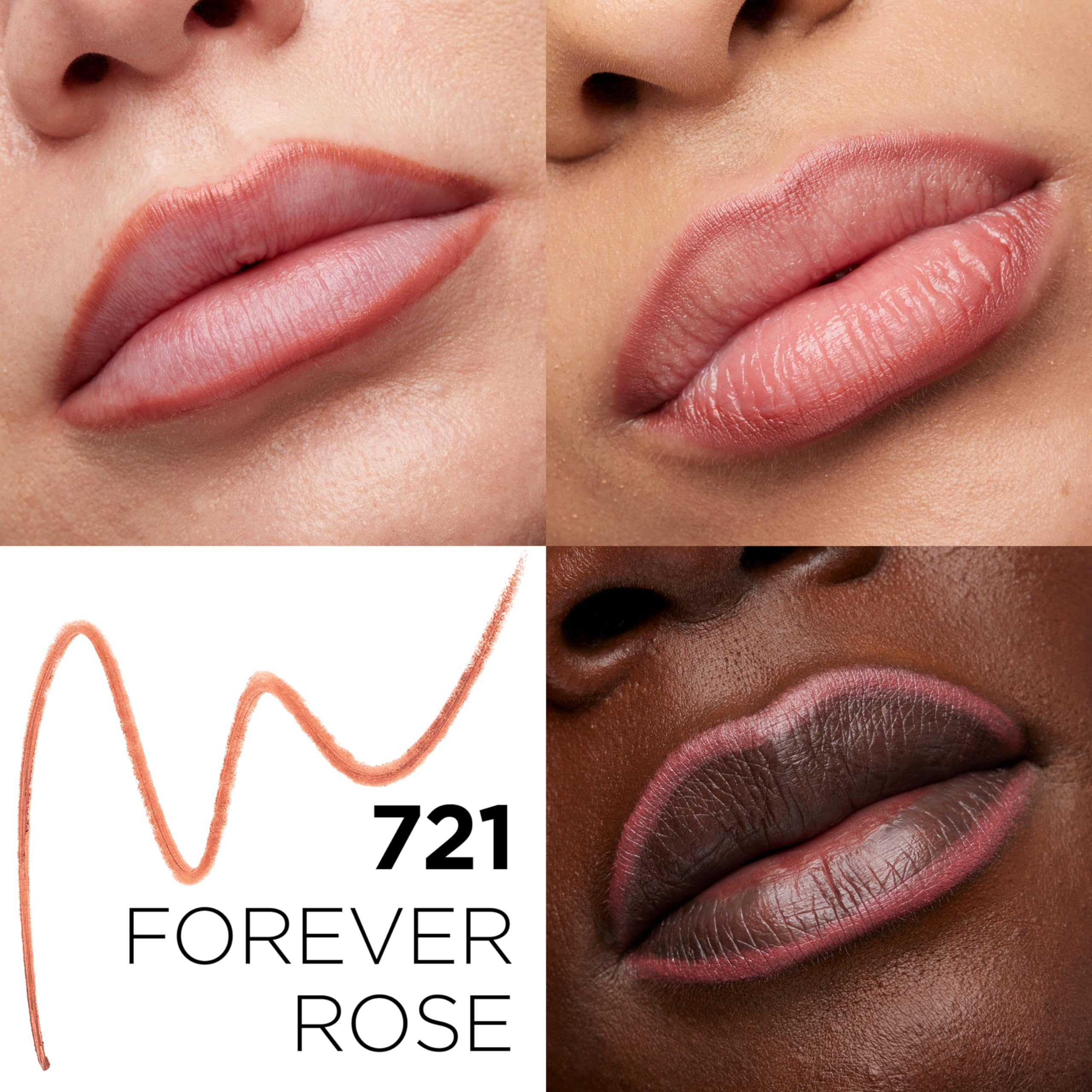 Close-up of L'Oreal Paris lip liner tip displaying creamy glide and precise application benefit