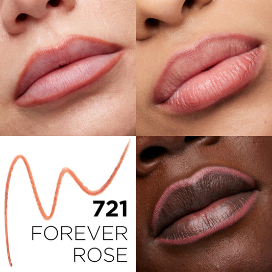 Close-up of L'Oreal Paris lip liner tip displaying creamy glide and precise application benefit