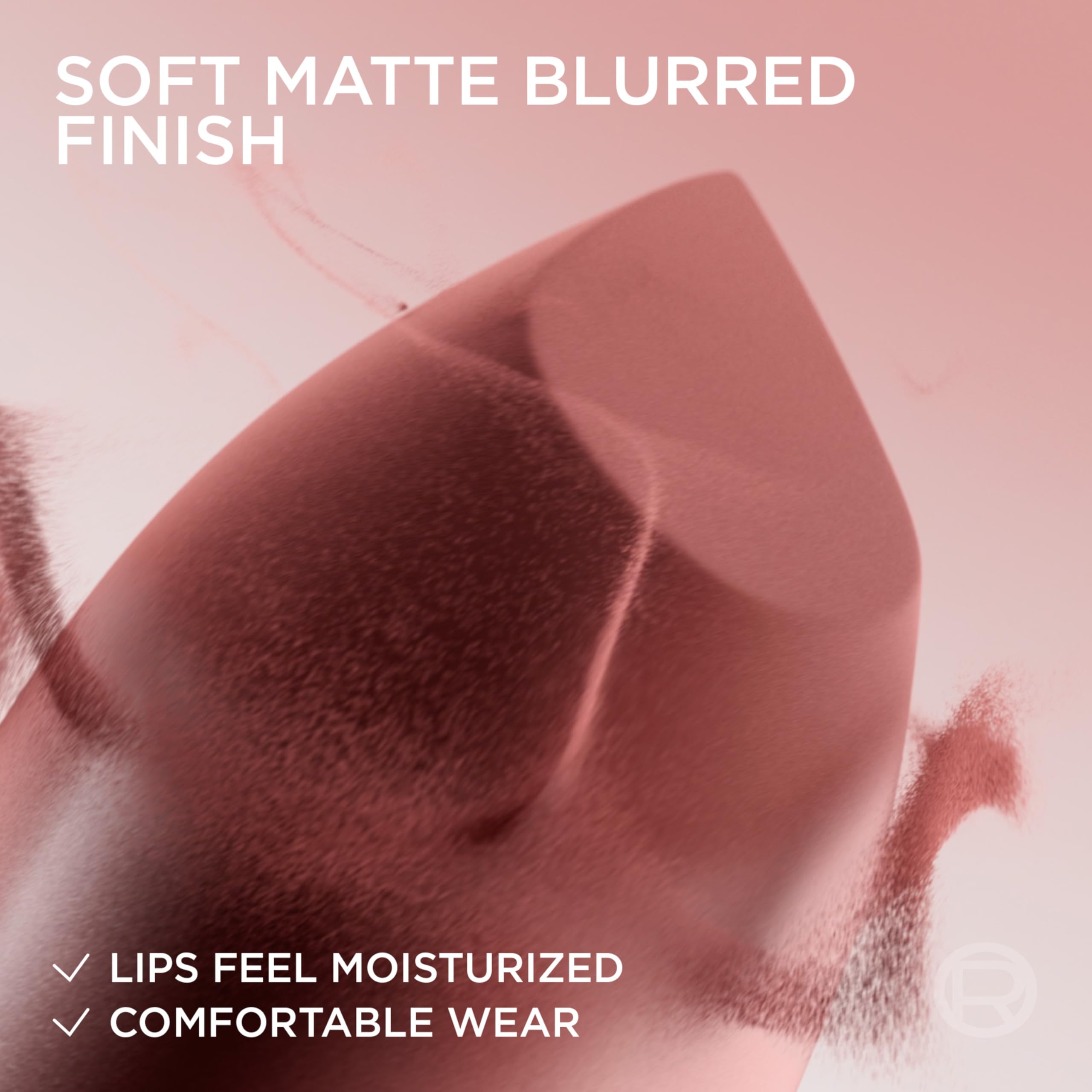 L'Oreal Paris lipstick applied on model demonstrating blurred effect