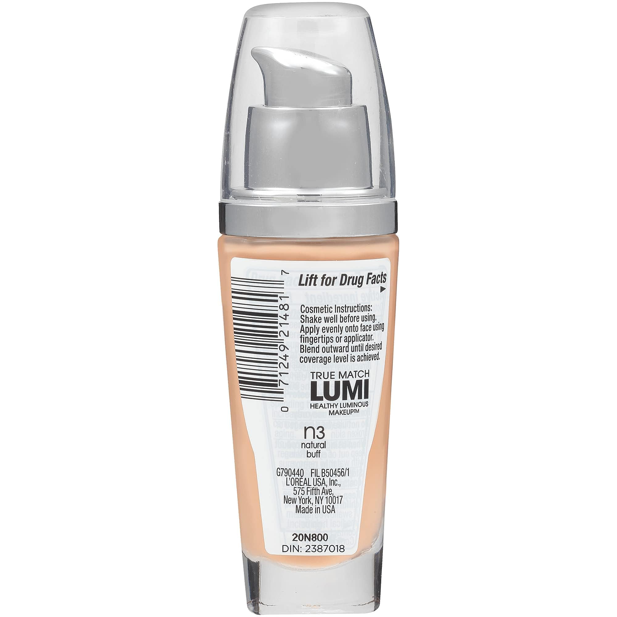 L'Oreal Paris hand swatches showing neutral shade match and buildable coverage