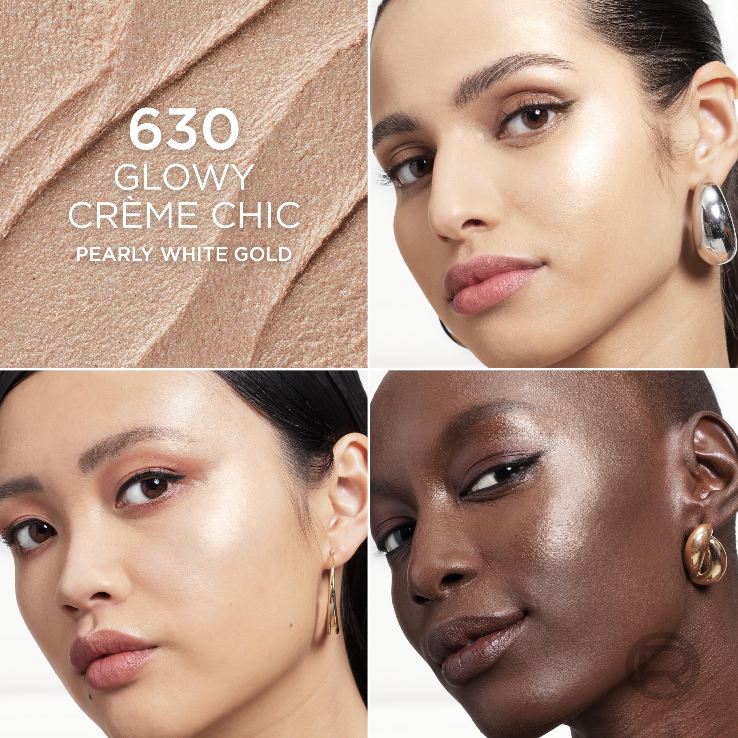 L'Oreal Paris close-up texture shot showing smooth finish, highlights blendable formula benefit