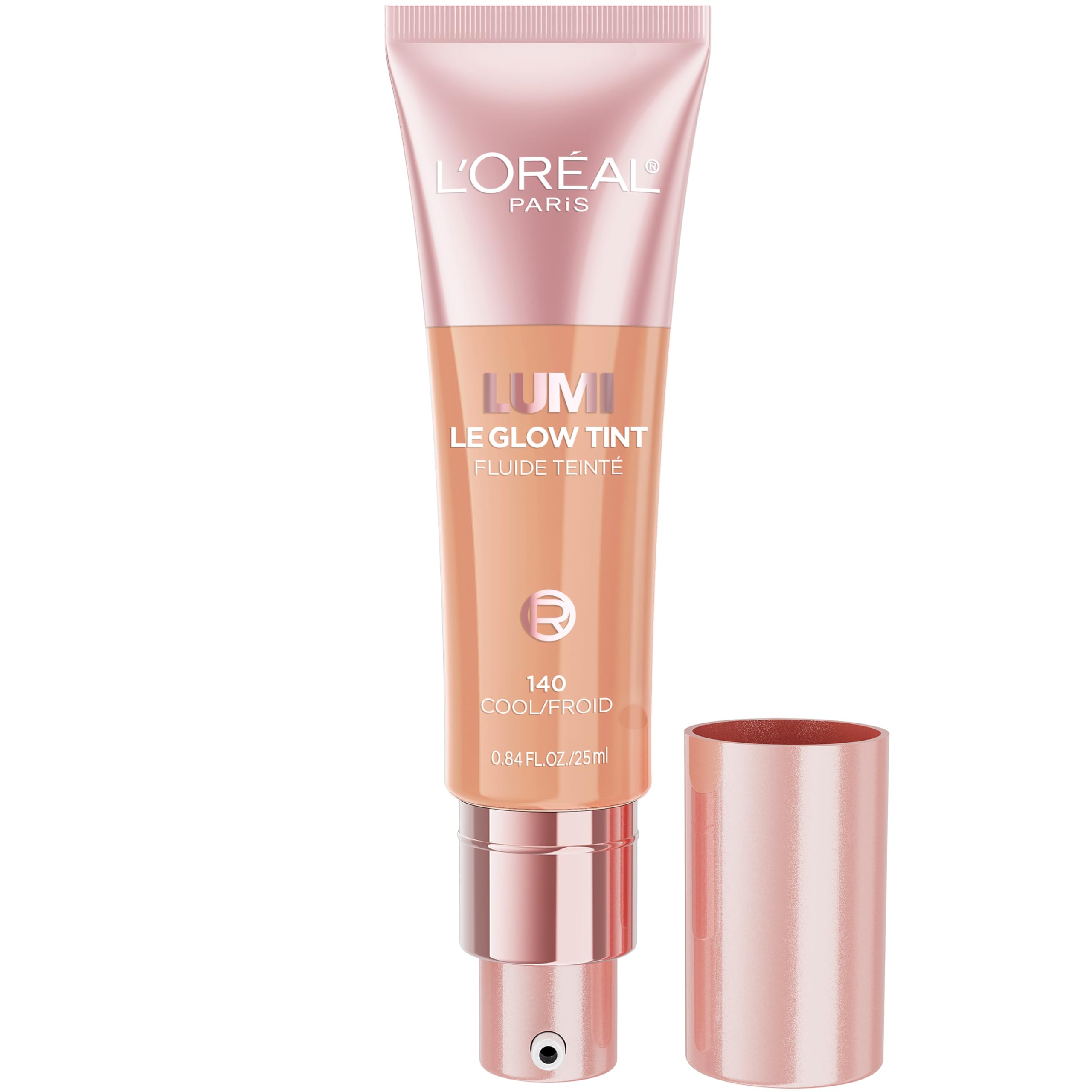 L'Oreal Paris front packaging showing compact glow tint bottle and brand visibility