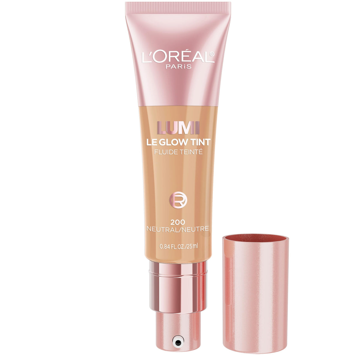L'Oreal Paris product front packaging showing glow tint bottle benefit visible branding