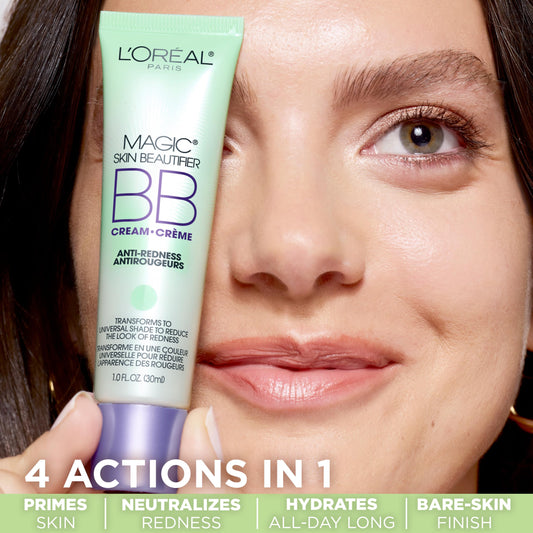 L'Oreal Paris texture close-up of cream and beads, shows smooth blendability