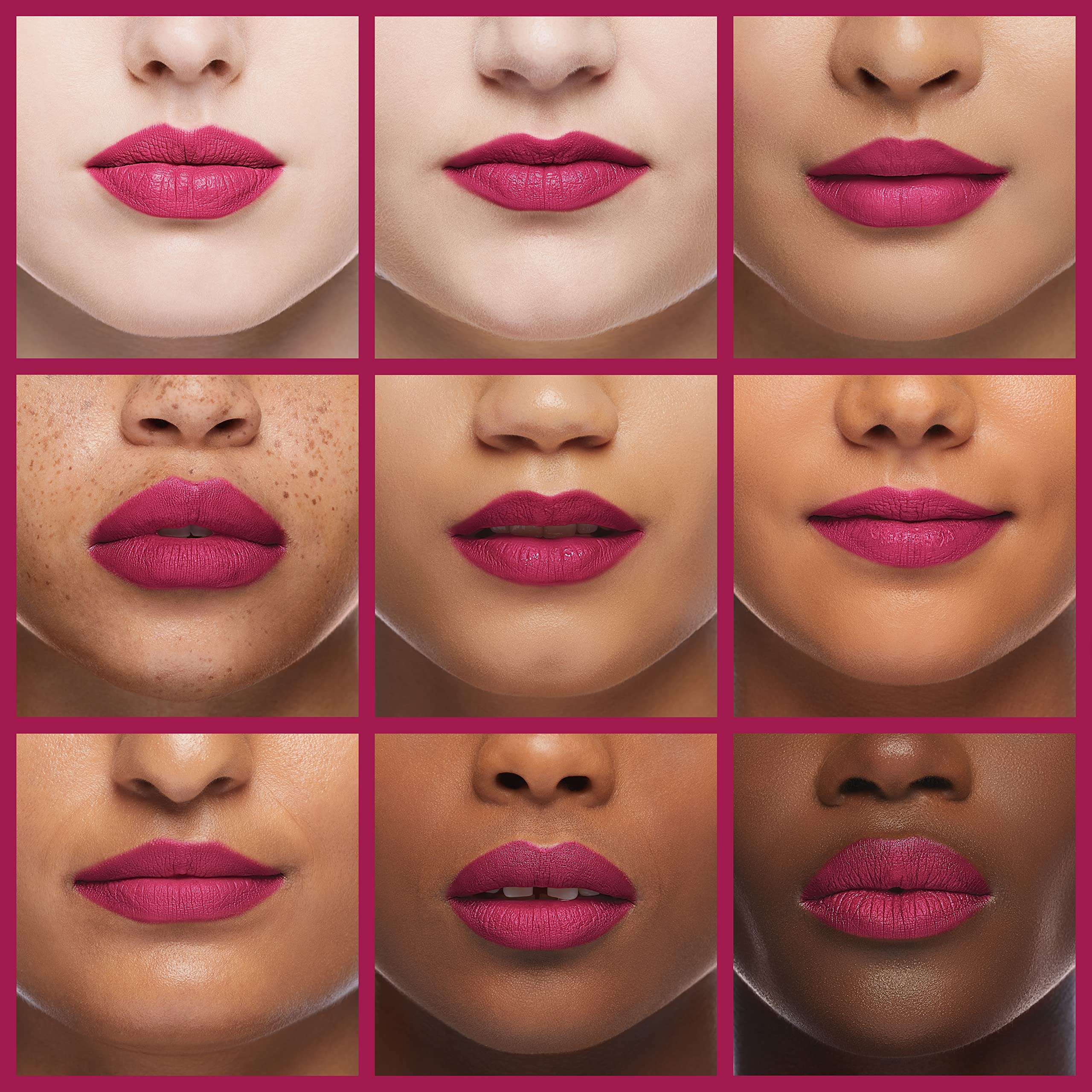 L'Oreal Paris lipstick applied on lips demonstrates bold matte look and comfortable wear