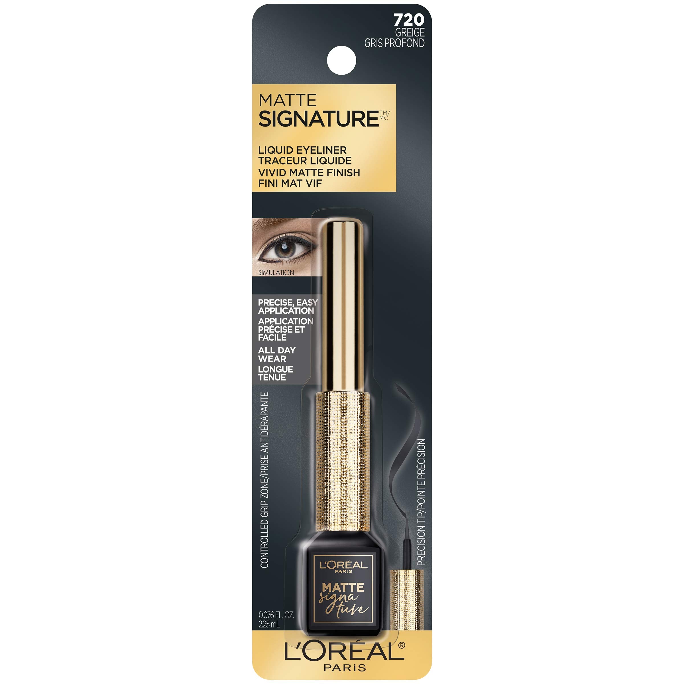 L'Oreal Paris felt tip detail delivering crisp, clean matte lines
