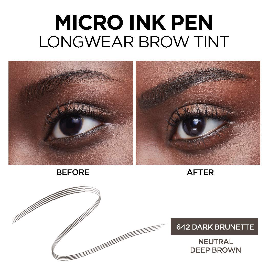 L'Oreal Paris before and after brows showing natural definition benefit
